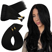 Ugeat I Tip Hair Extensions Remy Human Hair Natural Black Hair Extensions Real Human Hair Itip Soft Straight I Link Hair Extensi