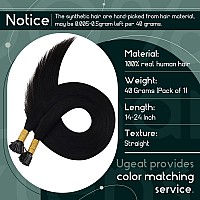 Ugeat I Tip Hair Extensions Remy Human Hair Natural Black Hair Extensions Real Human Hair Itip Soft Straight I Link Hair Extensi