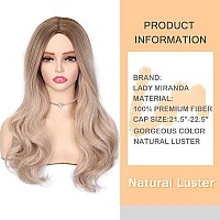 Lady Miranda Blonde Wigs For White Women Brown To Ash Blonde Natural Looking High Density Heat Resistant Synthetic Hair Weave Fu