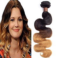 Lackmoon Hair 18 Inch Brazilian Virgin Ombre Hair Body Wave Hair Weave 1 Bundle Unprocessed Virgin Human Hair Extensions T1B42