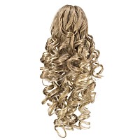 Swacc 12Inch Short Screw Curls Claw Clip Ponytail Extensions Synthetic Clip In Drawstring Curly Ponytail Hairpiece Jaw Clip Hai