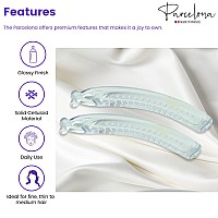 Parcelona French Small 3 Celluloid Set Of 2 French Banana Hair Clip Flexible Ponytail Holder Fashion Durable Styling Paris H