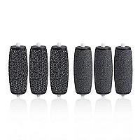 6 Pack Callus Remover Roller,Replacement Roller for Electronic Foot File Refill -3 Extra Coarse & 3 Regular Coarse