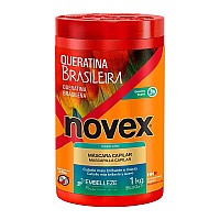 NOVEX Brazilian Keratin Deep Conditioning Mask Reconstructs the Hair Fiber - Replenishes Moisture & Deep Repairs - (1kg / 35.3 oz.) - Suitable for all Hair Types & Textures