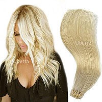 Clip In Hair Extensions Platinum Blonde Hair Extensions Real Human Hair 20 Inch 7 Pieces 70G Straight Double Wefted Remy Human H