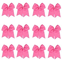 8 Inch Cheerleader Bows Ponytail Holder Cheerleading Bows Hair Tiehot Pink