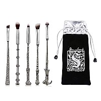 Gifts Wizard Wand Makeup Brushes 5 Pcs Makeup Brush Set For Foundation Blending Blush Concealer Eyebrow Face Powder