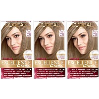 Loreal Paris Excellence Creme Permanent Hair Color 75A Medium Ash Blonde Pack Of 3