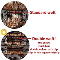 Lelinta 7Pcs 16 Clips 24 Inch Wavy Curly Full Head Clip In On Double Weft Hair Extensions Ginger Brown Mix Bleach Blonde