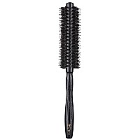 Round Brush with Natural Boar and Nylon Bristles, Small Volumizing Hair Brush- 1.7 Inch Diameter Barrel