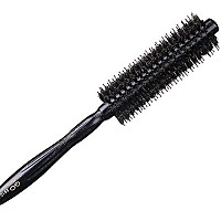 Round Brush with Natural Boar and Nylon Bristles, Small Volumizing Hair Brush- 1.7 Inch Diameter Barrel