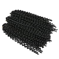 Lady Miranda Pure Color Afro kinky Curly Braiding Hair Extensions Jerry Curl Crochet Hair 3X Braid Hair Short Synthetic Hair Styles (Black)