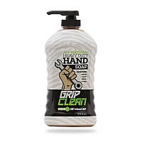 grip clean Degreaser Hand cleaner for Auto Mechanics - Dirt-Infused Liquid Hand Soap Absorbs grease, Oil, & Odors Natural Heavy Duty Pumice Soap with Moisturizing Ingredients Lime Scented