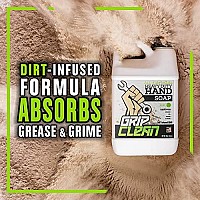 grip clean Degreaser Hand cleaner for Auto Mechanics - Dirt-Infused Liquid Hand Soap Absorbs grease, Oil, & Odors Natural Heavy Duty Pumice Soap with Moisturizing Ingredients Lime Scented