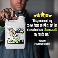 grip clean Degreaser Hand cleaner for Auto Mechanics - Dirt-Infused Liquid Hand Soap Absorbs grease, Oil, & Odors Natural Heavy Duty Pumice Soap with Moisturizing Ingredients Lime Scented