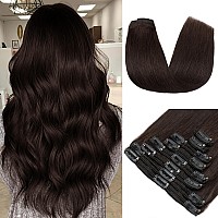 Mylady Double Weft 100 Remy Human Hair Clip In Extensions 2 Dark Brown 1022 Grade 7A Quality Full Head Thick Thickened L