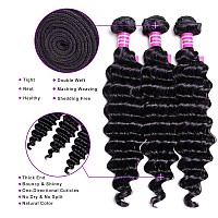 Vrvogue16 18 20 Brazilian Deep Wave Human Hair 3 Bundles Human Hair 7A Unprocessed Brazilian Bundles Virgin Human Weave Bu