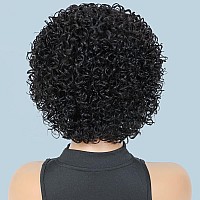 Short Curly Human Hair Wigs For Black Women Udu Short Curly Wigs Human Hair Non Lace Glueless Wig With Bangs Side Part Wigs Nat