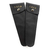 G.B.S Set of 2 Leather Pouch Scissors, Black