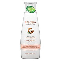 Live Clean Coconut Milk Moisturizing Shampoo and Coconut Milk Moisturizing Conditioner with Certified Organic Coconut Extract and Oil, Petrolatum-free, Phthalate-free and Paraben-free, 12 oz each