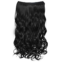 Reecho 20 1Pack 34 Full Head Curly Wave Clips In On Synthetic Hair Extensions He008 Hair Pieces For Women 5 Clips 45 Oz Per