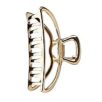 Kitsch 1PC Non Slip Claw Clip - Holds Even Thick Hair Securely Large Claw Clip Big Open Shape Metal Hair Clips for Women Stylish Large Hair Claw Clips & Jaw Clips (Gold)