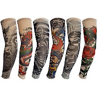 Tattoo Sleeves For Men,Yariew 6Pcs Arm Sleeves Fake Tattoos Sleeves To Cover Arms Sun Protection Sleeves Tattoo Sleeve Covers Tattoo Cover Up Sleeve Temporary Tattoo Sleeves For Men And Women (Set 3)