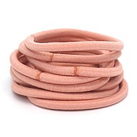 La Tartelette 4 Mm Elastic Bands Hair Ties Children Rubber Hair Headbands 20 Pcs Light Salmon