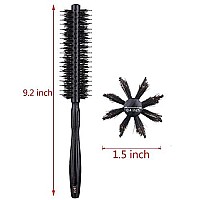 PERFEHAIR Round Brush with Natural Boar and Nylon Bristles, Small Volumizing Hair Brush- 1.5 Inch Diameter Barrel