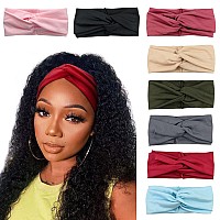 DRESHOW 8 Pack Headbands for Women Yoga Knotted Headbands Elastic criss cross Hair Accessories Sports Head Wrap Non Slip