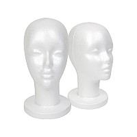 Studio Limited Styrofoam Mannequin Head White Foam Wig Head Display 3 Pack