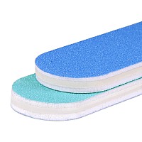 25Pcs Pana Mini Doublesided Emery Nail File For Manicure Pedicure Natural And Acrylic Nails Bluelight Blue Grit 18018