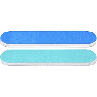 25Pcs Pana Mini Doublesided Emery Nail File For Manicure Pedicure Natural And Acrylic Nails Bluelight Blue Grit 18018