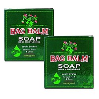 Bag Balm Mega Moisturizing Soap Rosemary Mint 3.9 Ounce Bar (Value Pack of 2)