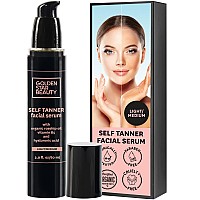 Face Tanner - Self Tan Serum wHyaluronic Acid and Organic Oils, Self Tanners Best Sellers, Facial Sunless Tanner for Natural Sunkissed glow, Fake Tan Moisturizer, 20 fl (Light to Medium)