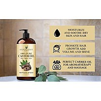 Handcraft Castor Oil For Hair Growth, Eyelashes And Eyebrows - 100% Pure And Natural Carrier Oil & Body Oil - Use As Aromatherapy Carrier Oil, Moisturizing Massage Oil - 16 Fl. Oz