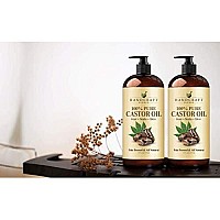 Handcraft Castor Oil For Hair Growth, Eyelashes And Eyebrows - 100% Pure And Natural Carrier Oil & Body Oil - Use As Aromatherapy Carrier Oil, Moisturizing Massage Oil - 16 Fl. Oz