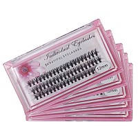 Bodermincer 20 Roots 8-14mm Grafting false eyelashes False Eyelashes Individual Natural Long Mink Fake Eyelashes Extension Handmade (5 packs-12mm)