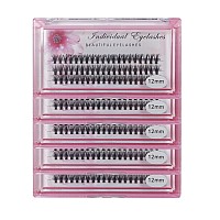 Bodermincer 20 Roots 8-14mm Grafting false eyelashes False Eyelashes Individual Natural Long Mink Fake Eyelashes Extension Handmade (5 packs-12mm)