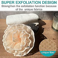 Super Exfoliating Home Spa Weave Loofah Shower Sponge Pouf Mesh Brush - Bath Spa Puff Scrubber Ball - Face Body Poof - Rich Foams Bubble47 Each Pack of 4