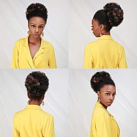 Glam21Usa Afro Puff Drawstring Ponytail Retro Kinky Curly Ponytail Wig Clip In Bun Hair Piece For Black Women Synthetic Hair Ext