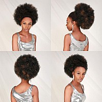 Glam21Usa Afro Puff Drawstring Ponytail Retro Kinky Curly Ponytail Wig Clip In Bun Hair Piece For Black Women Synthetic Hair Ext