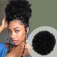 Glam21Usa Afro Puff Drawstring Ponytail Retro Kinky Curly Ponytail Wig Clip In Bun Hair Piece For Black Women Synthetic Hair Ext