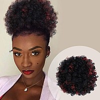 Glam21Usa Afro Puff Drawstring Ponytail Retro Kinky Curly Ponytail Wig Clip In Bun Hair Piece For Black Women Synthetic Hair Ext