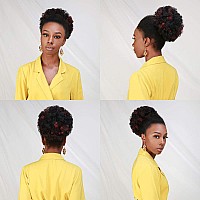 Glam21Usa Afro Puff Drawstring Ponytail Retro Kinky Curly Ponytail Wig Clip In Bun Hair Piece For Black Women Synthetic Hair Ext