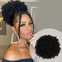 Glam21Usa Afro Puff Drawstring Ponytail Retro Kinky Curly Ponytail Wig Clip In Bun Hair Piece For Black Women Synthetic Hair Ext