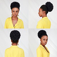 Glam21Usa Afro Puff Drawstring Ponytail Retro Kinky Curly Ponytail Wig Clip In Bun Hair Piece For Black Women Synthetic Hair Ext