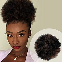 Glam21Usa Afro Puff Drawstring Ponytail Retro Kinky Curly Ponytail Wig Clip In Bun Hair Piece For Black Women Synthetic Hair Ext