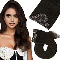 Moresoo Human Hair Clip In Extensions Darkest Brown Clip In Hair Extensions Real Human Hair Double Weft Clip In Human Hair Exten