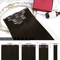 Moresoo Human Hair Clip In Extensions Darkest Brown Clip In Hair Extensions Real Human Hair Double Weft Clip In Human Hair Exten